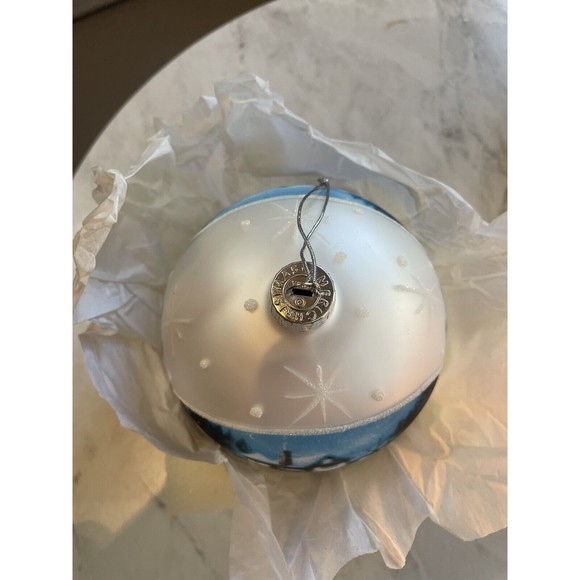 Christmas Ornament Thomas Kinkade Moonlit Sleigh Ride Large Glass 2004 with Box - Picture 9 of 13